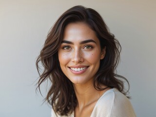 Naklejka premium a young woman with a natural hair, smiling