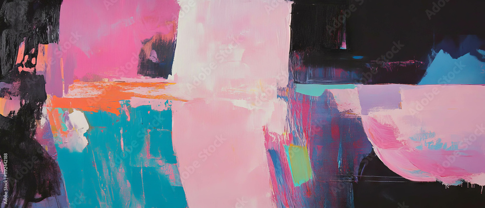 Aufkleber vibrant abstract brushstrokes create an expressive and colorful background artwork