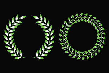 Obraz premium green laurel wreath illustrator