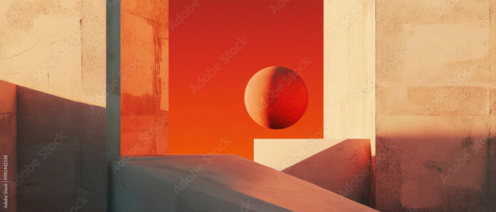 Poster vibrant abstract composition featuring geometric shapes and harmonious color blends