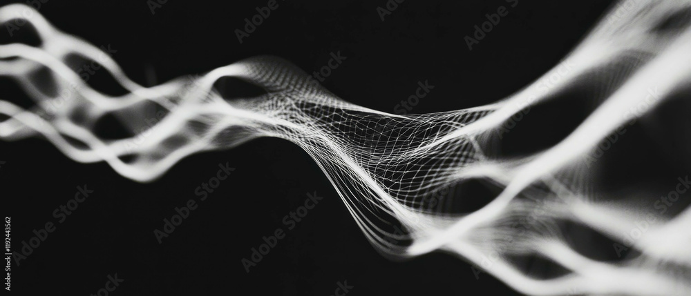 Poster Complex network of intersecting abstract lines flowing seamlessly in space