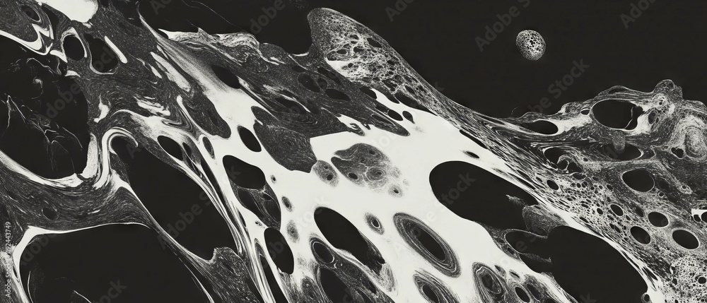 Poster Complex abstract patterns showcasing intricate details in a darkened background