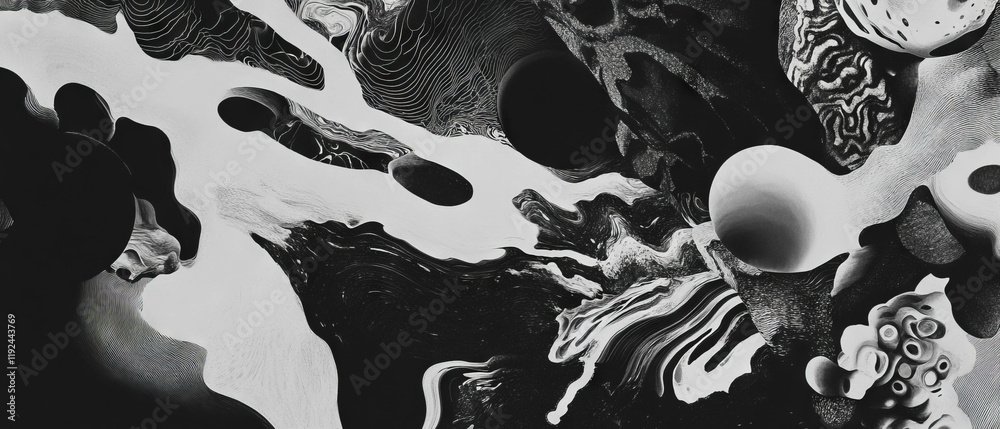 Aufkleber Complex abstract patterns create a mesmerizing visual experience with intricate details