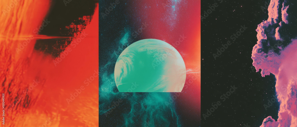 Poster Celestial inspired abstract patterns featuring cosmic dust and otherworldly elements