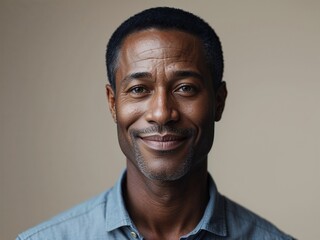 Obraz premium portrait of a middle age black man wearing a casual shirt