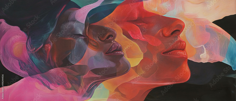 Poster Exploring the depth of emotions through abstract expressions and vibrant colors