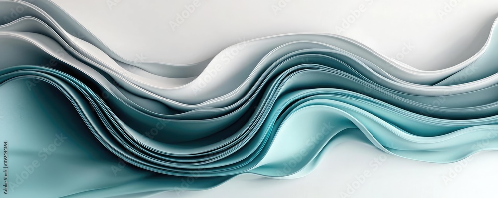 Aufkleber Cloudy abstract background concept. Abstract wave patterns in soft shades of blue and white create a serene visual experience.