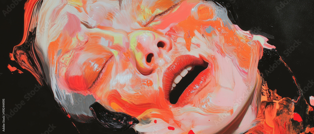 Poster Exploring abstract emotions through vivid color and fluid expressions