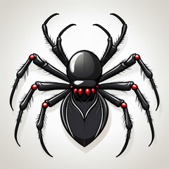 Black widow spider flat design. isolated on white background