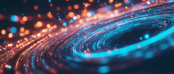 Obraz premium Creating dynamic abstract representations of space and time through technological concepts