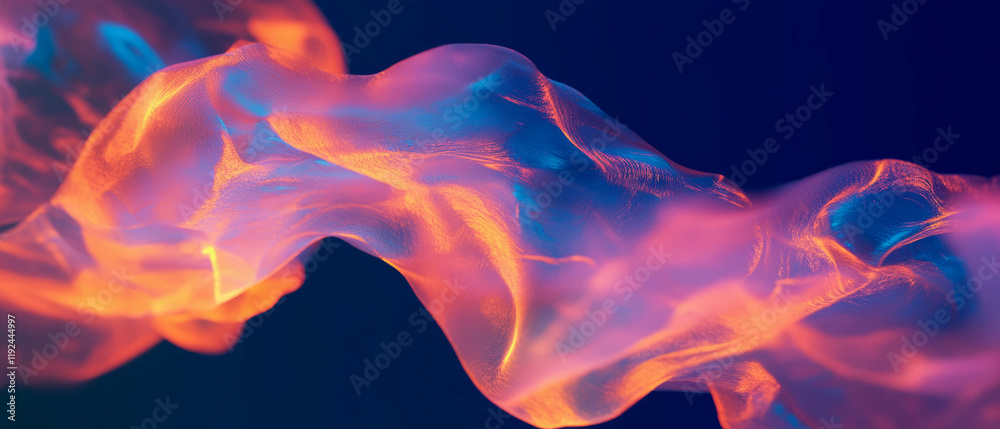 Poster Dynamic abstract shapes with vibrant colors create a captivating visual experience