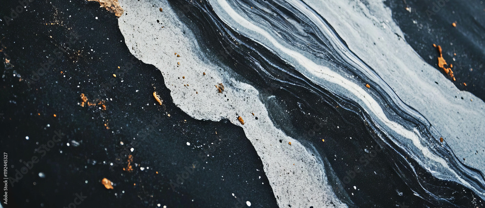 Poster exploring the beauty of abstract textures in mixed media art