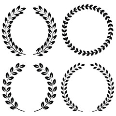 set of laurel wreaths illustrator