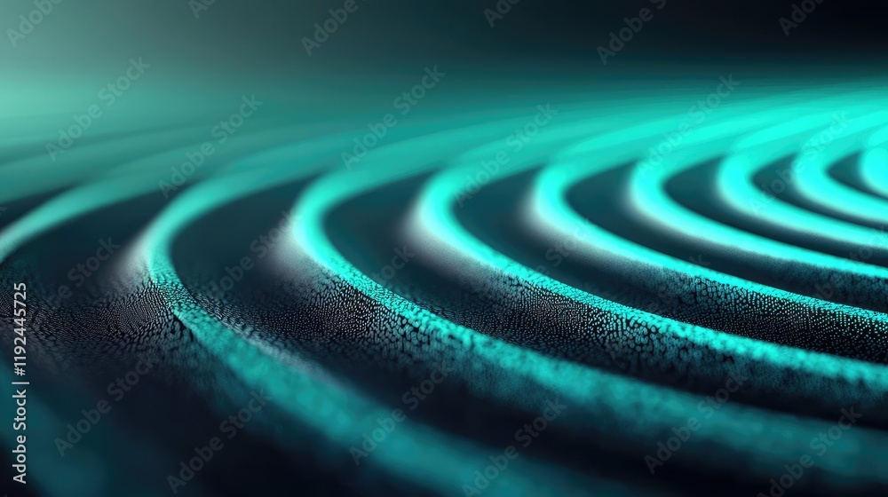 Poster Cloudy abstract background concept. Abstract waves with a smooth gradient in teal and dark hues, creating a dynamic effect.