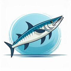 Barracuda flat design. isolated on white background
