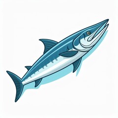 Fototapeta premium Barracuda flat design. isolated on white background