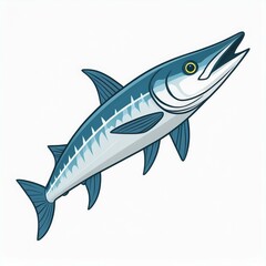 Fototapeta premium Barracuda flat design. isolated on white background