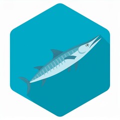 Barracuda flat design. isolated on white background
