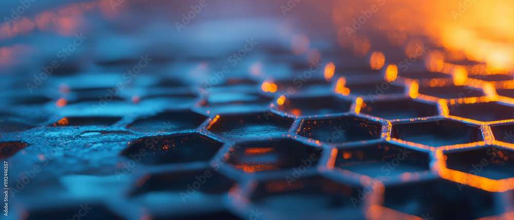 Poster Exploring the structural elegance of aluminum honeycomb with a hexagonal pattern