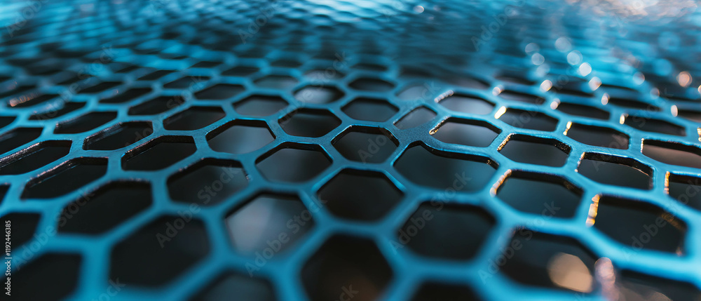 Poster exploring the lightweight structure of aluminum honeycomb and its hexagonal design