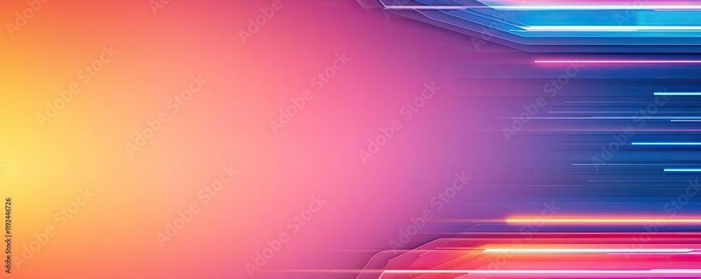 Poster Blurred abstract background idea. Vibrant abstract background with dynamic light streaks in vivid colors.