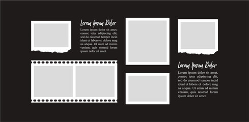 Pictures or photos frame collage layout abstract photo frames and digital photo wall template