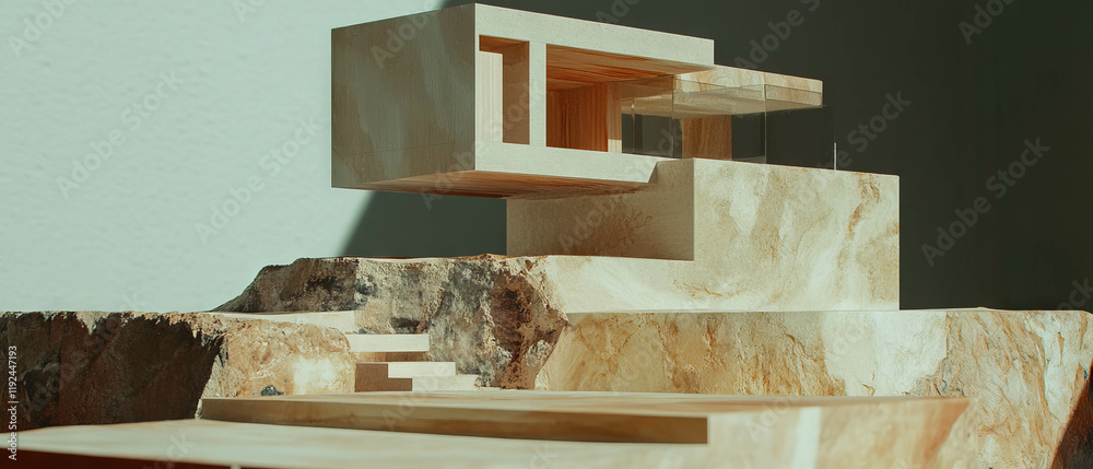 Aufkleber exploration of contemporary architectural models showcasing abstract design concepts