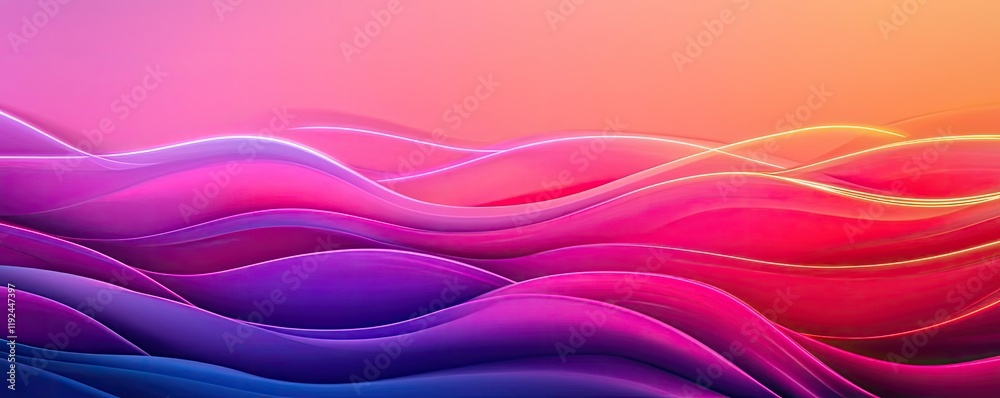 Poster Blurred abstract background idea. A vibrant abstract design featuring smooth, colorful waves in gradients.