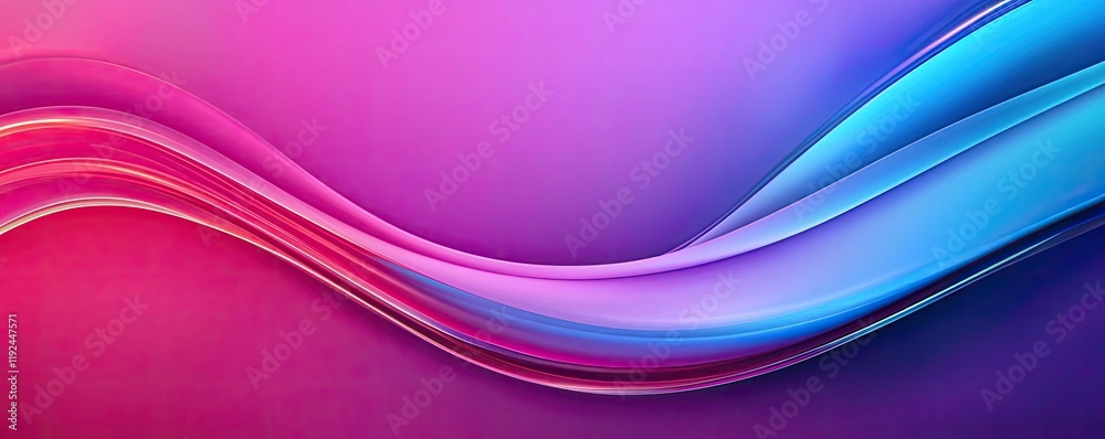 Poster Blurred abstract background idea. A vibrant abstract background with flowing waves in pink and blue hues.