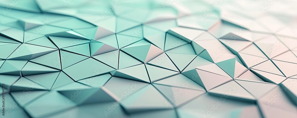 Aufkleber Triangle abstract background concept. Abstract geometric pattern with triangular shapes in shades of teal and white.