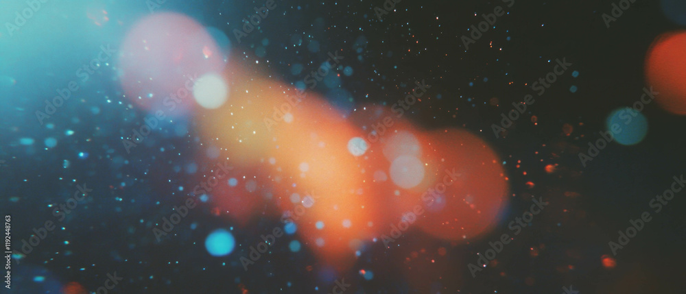 Poster blurred lights create a dreamy atmosphere with vibrant bokeh effects at nighttime