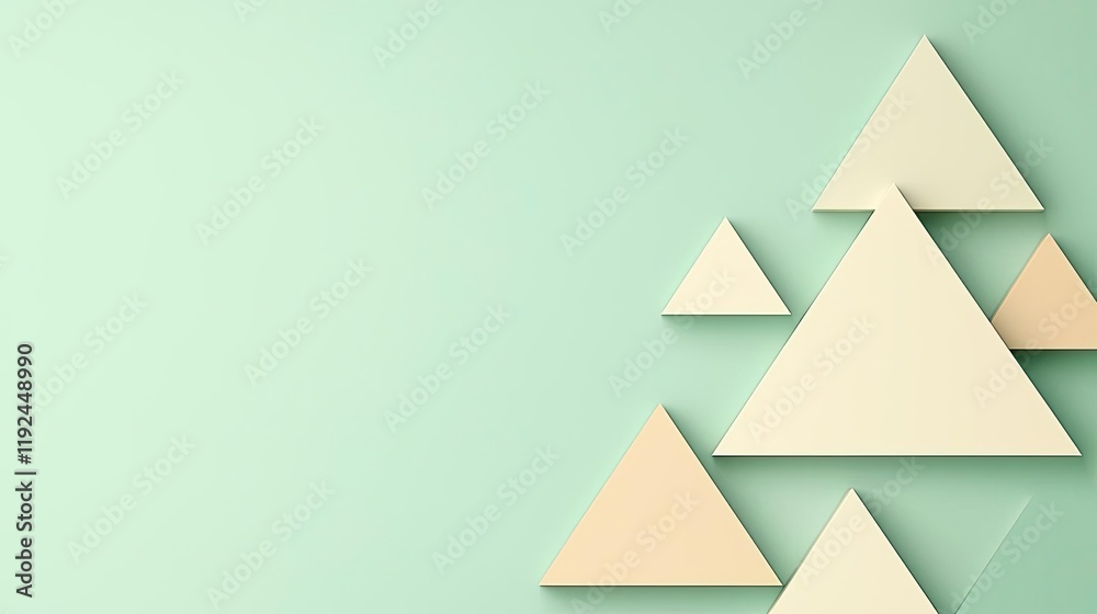 Aufkleber Triangle abstract background concept. Abstract triangular shapes in soft colors on a light background for modern design.