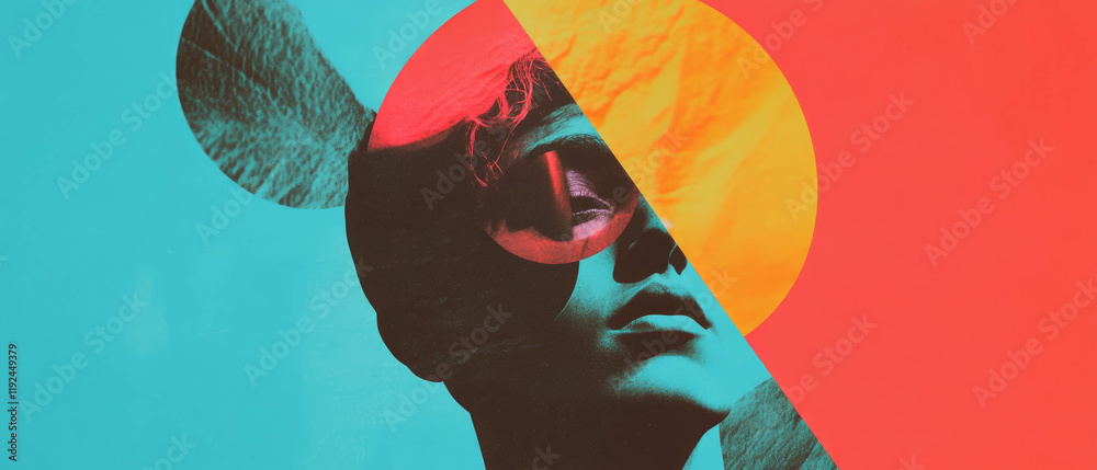 Poster Bold typography merges with abstract design elements for artistic expression
