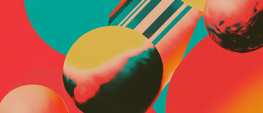 Bold typography meets abstract design in vibrant visual harmony