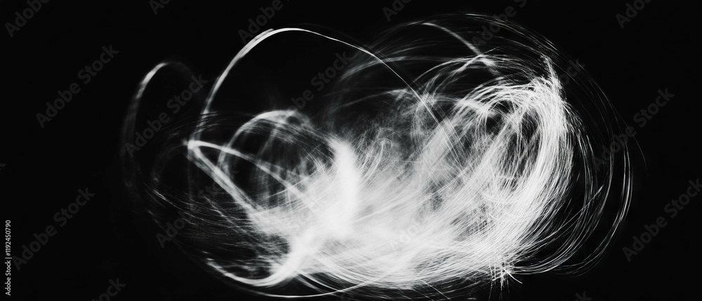 Poster Dynamic interplay of chaotic lines creating visual energy and motion in dark contrast