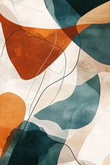 Abstract design with earthy colors and fluid shapes, perfect for modern art decor, digital backgrounds, and creative project inspirations in interior design.