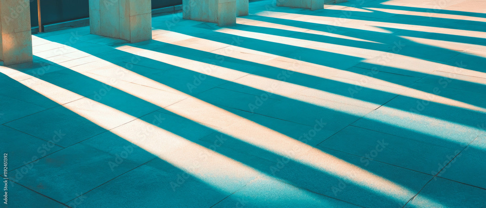 Aufkleber Intersecting lines and shadows create a minimalistic visual balance in a structured space