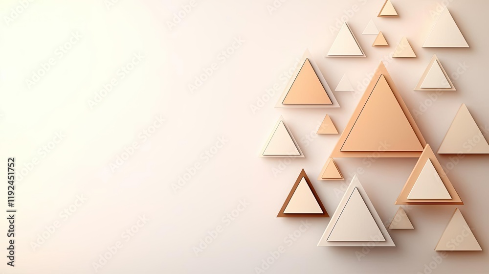 Poster Triangle abstract background concept. Abstract composition of geometric triangles in soft colors for modern design applications.