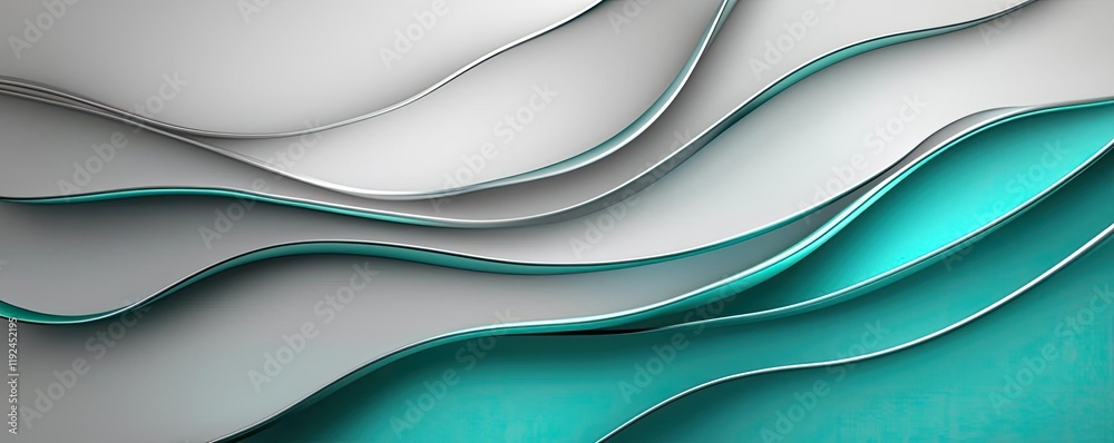 Aufkleber Blurred abstract background idea. Abstract waves of teal and gray creating a modern and stylish background.