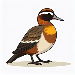 Fototapeta premium American wigeon hornet flat design. isolated on white background