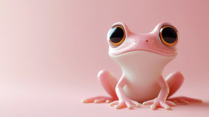Adorable Pink Frog: A 3D Rendered Amphibian