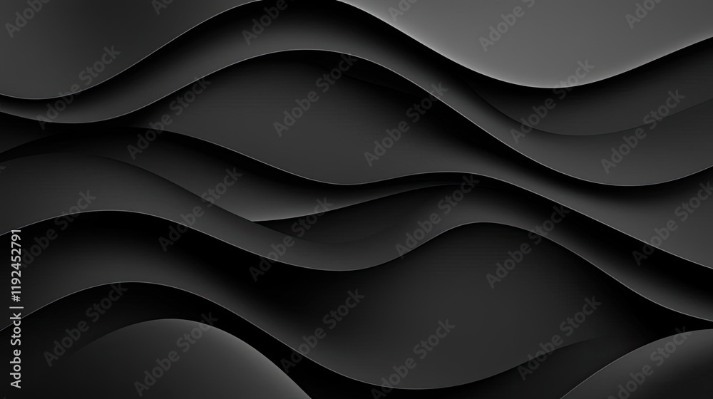Poster Cloudy abstract background concept. Abstract wavy pattern in black for modern design and backgrounds.