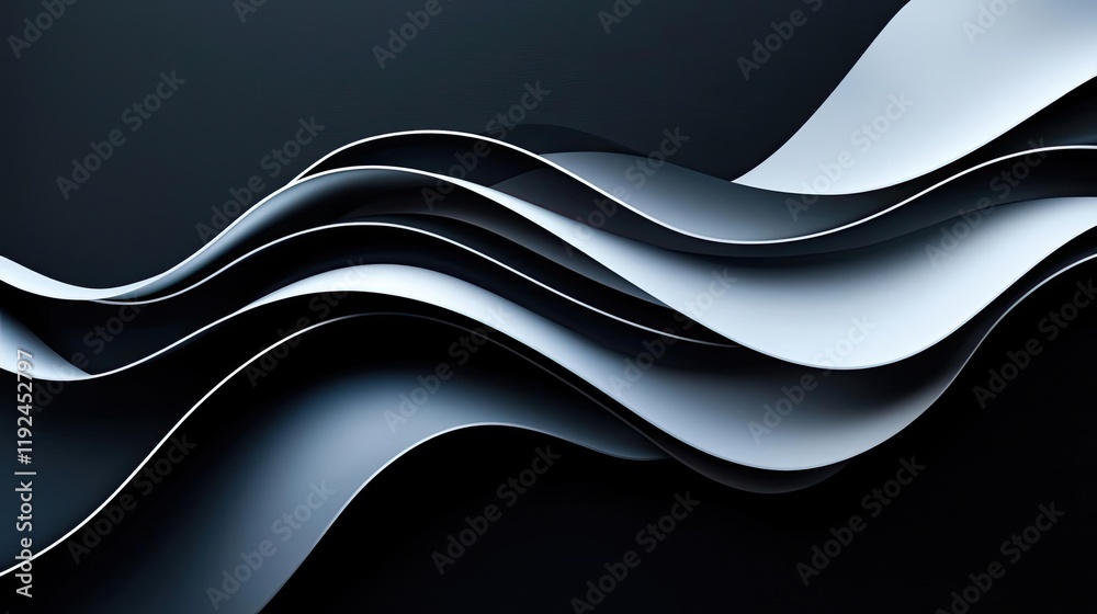 Poster cloudy abstract background concept. abstract waves of smooth metal creating a stylish, modern backdr