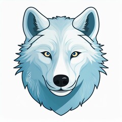 Naklejka premium Arctic wolf flat design. isolated on white background