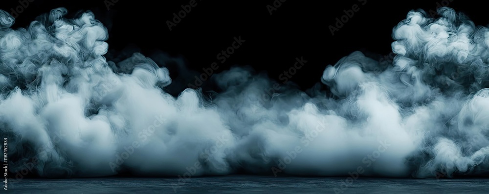 Poster cloudy abstract background concept. a dramatic view of swirling fog and mist against a dark backgrou