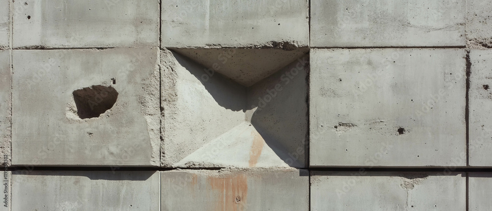Poster Exploration of concrete textures highlighting brutalist architecture and raw design elements