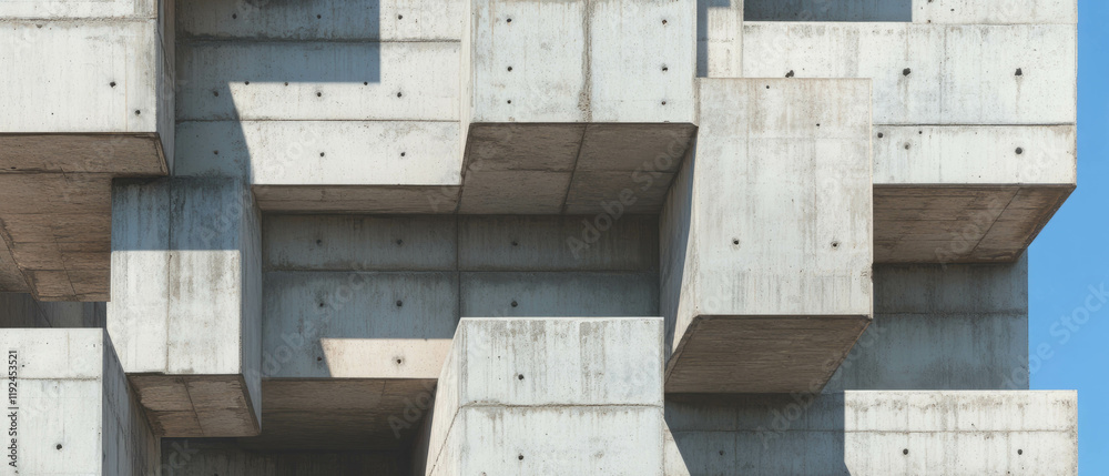 Poster exploring the beauty of concrete textures and brutalist architecture in urban design