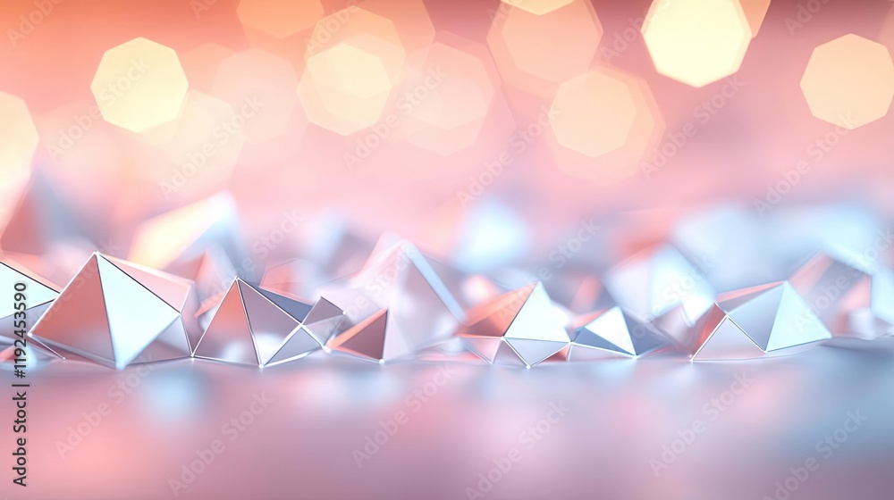 Fototapete Triangle abstract background concept. Abstract geometric shapes create a visually stunning bokeh background for design projects.