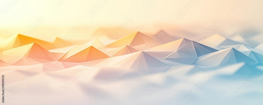 Poster Triangle abstract background concept. Abstract polygonal landscape with soft colors and smooth gradients, perfect for backgrounds.