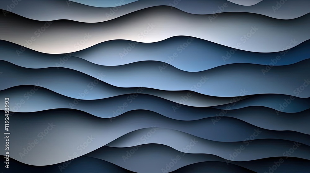 Aufkleber Cloudy abstract background concept. Stylized abstract waves in shades of blue, creating a soothing visual texture.